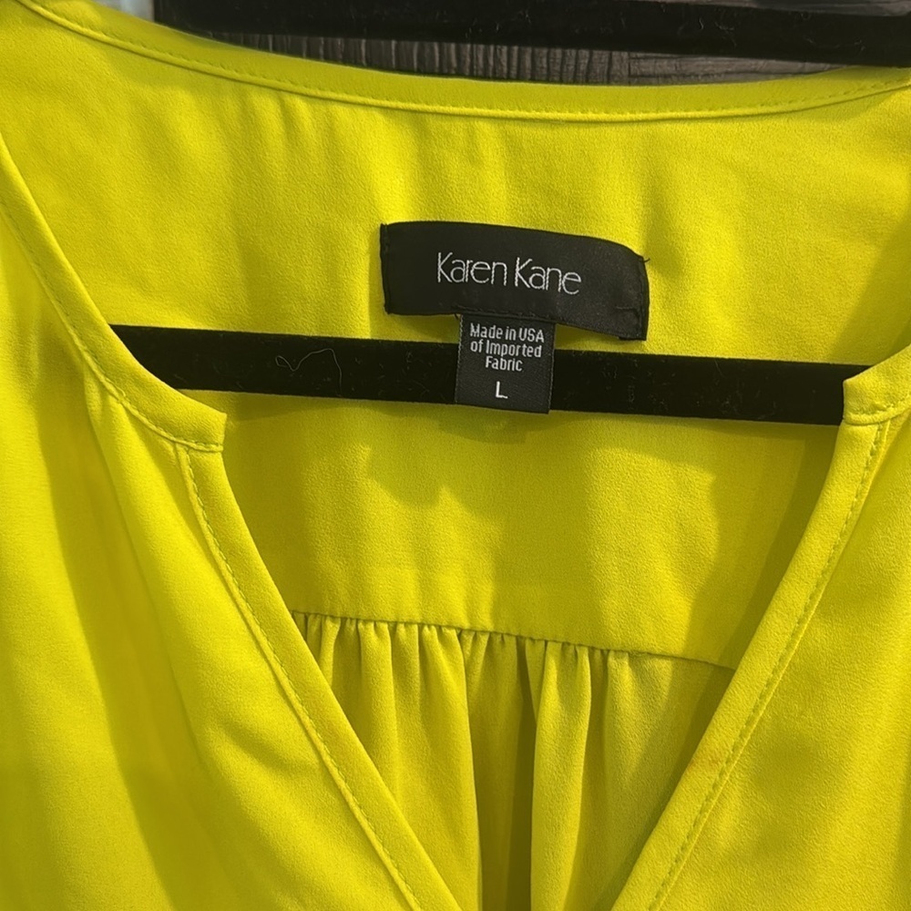 Karen Kane Vibrant Yellow Asymmetrical Tunic - Picture 2 of 4